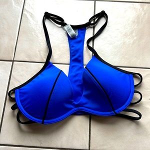 Royal blue with black straps small bikini top from Victoria’s Secret PINK